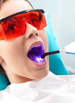 girl getting dental sealant