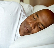 man sleeping peacefully